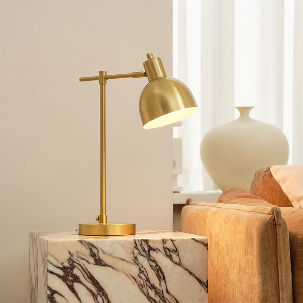 Globe Electric 45.7cm Vintage Desk Lamp Adjustable Matte Brass